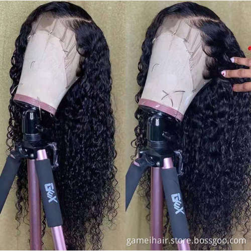 Whloseale Cheap Water Wave Hd Full Lace Front Wig Vonders. Raw Brazilian Virgin Natural Human Hair Transparent Lace Frontal Wig